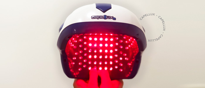 Capacete Capellux utiliza LEDs vermelhos para estimular as células.